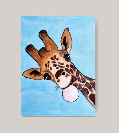 DIY giraffe painting kit with canvas, paints, brushes, apron, and step-by-step tutorial by Creative Box