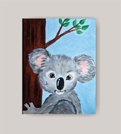 DIY koala painting kit with canvas, paints, brushes, apron, and step-by-step tutorial by Creative Box
