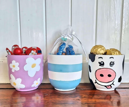 DIY mini pot painting kit with pots, paints, brushes, apron, and step-by-step instructions by Creative Box