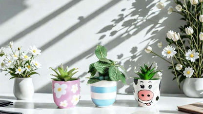 DIY mini pot painting kit with pots, paints, brushes, apron, and step-by-step instructions by Creative Box